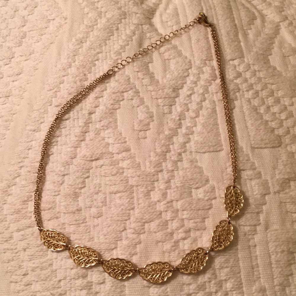 Gold leaf necklace